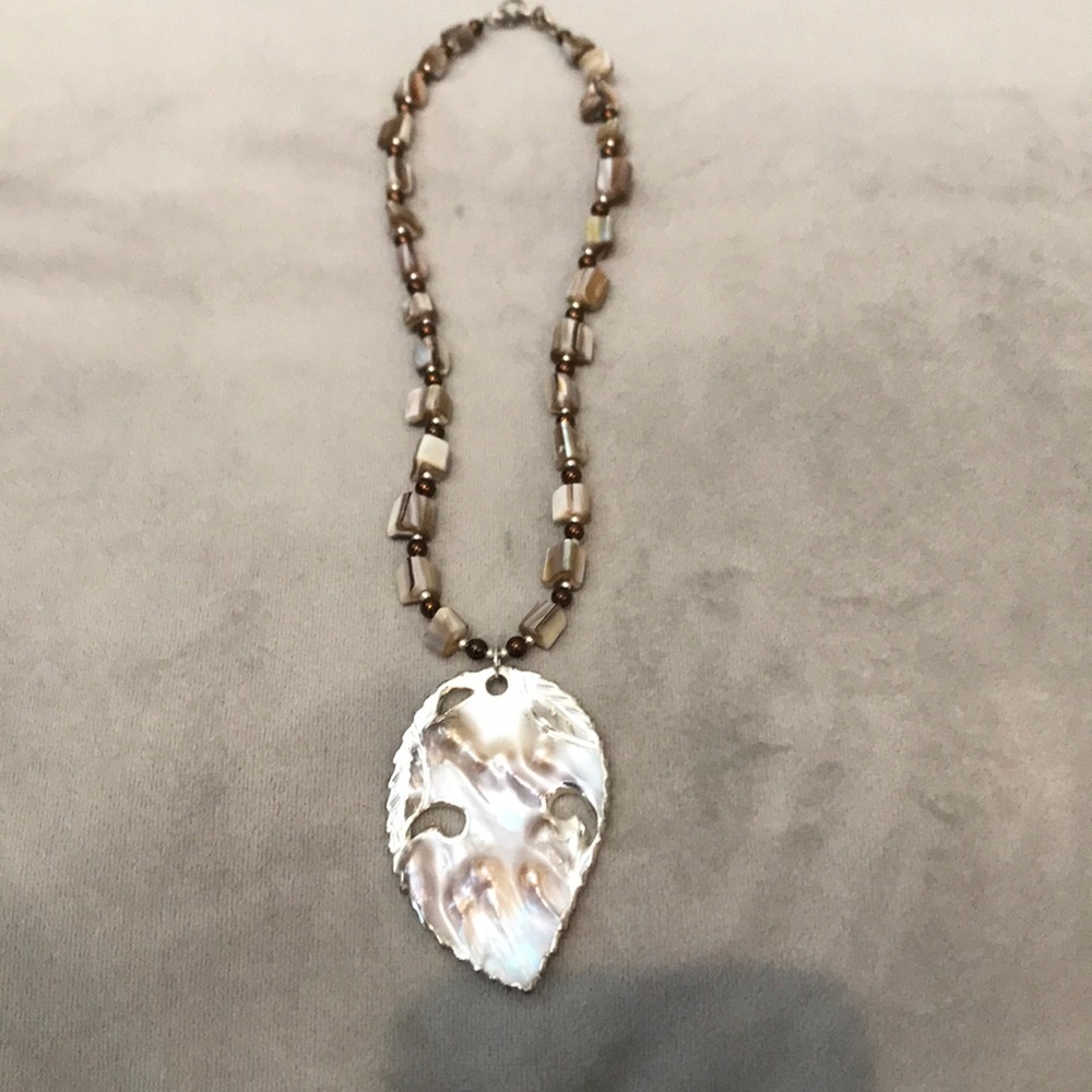 Beautiful silver lined shell necklace